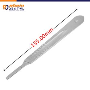 13.5cm Fig. 4 scalpel handle with a balanced stainless steel construction.