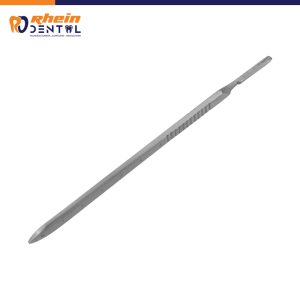 Detailed view of the stainless steel handle and grooved grip design.