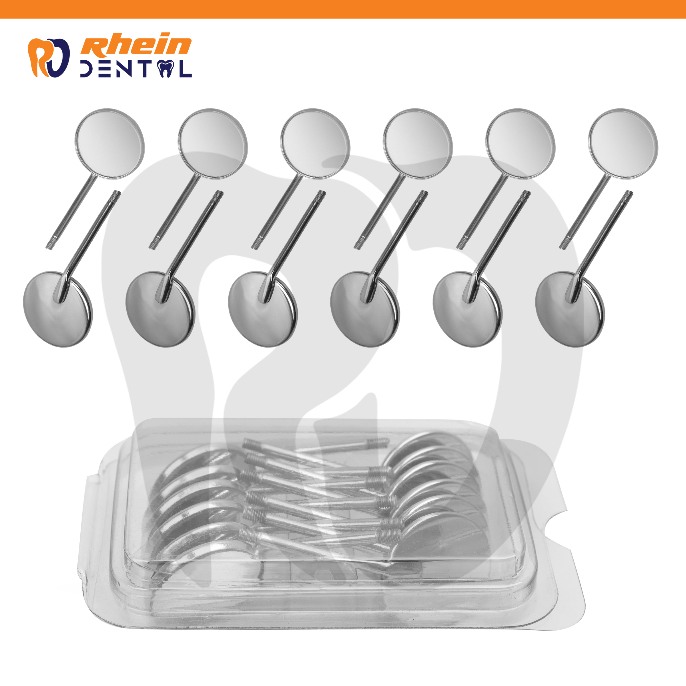 Dental Mouth Mirror 12Pcs Set round reflective mirror face