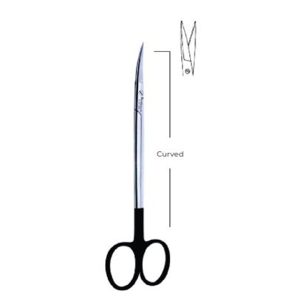 Kelly SuperCut Curved Scissors Fig. 1 – 16 cm Surgical Dissecting Scissors, Precision Stainless Steel Blades