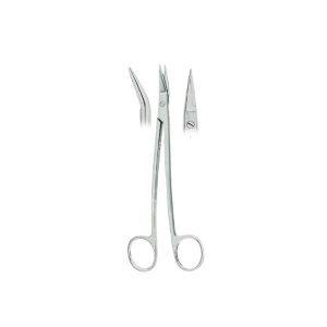 Dean Gum Scissors Curved Fig. 1 – 17cm | One Blade Serrated Precision Surgical Scissors for Dental & Soft Tissue Procedures