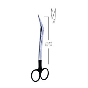 Locklin SuperCut Double Curved Scissors Fig. 2 – 16.5 cm Precision Surgical Scissors, Stainless Steel Blades