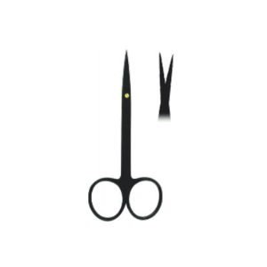 Iris Black Line Scissors Straight Fig. 1BL – 12cm | Precision Surgical Scissors for Medical & Microsurgical Procedures