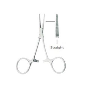 Hartmann Hemostatic Forceps Straight Fig. 1 – 10cm Stainless Steel Surgical Instrument for Effective Blood Vessel Clamping