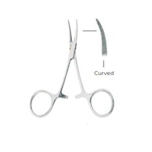 Hartmann Hemostatic Forceps Curved Fig. 2 – 10cm Stainless Steel Surgical Instrument for Precise Blood Vessel Clamping