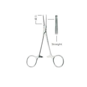 Halstead-Mosquito Haemostatic Forceps Straight 1x2 Teeth Fig. 1 – 12cm | Precision Surgical Clamp, Stainless Steel Hemostat for Medical Use