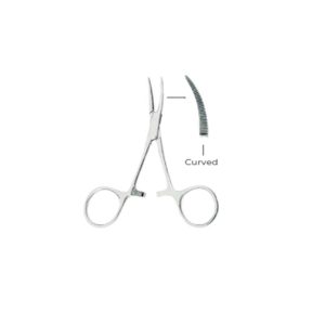 Micro-Mosquito Hemostatic Forceps Curved Fig. 2 – 10cm Stainless Steel Instrument for Precise Blood Vessel Clamping
