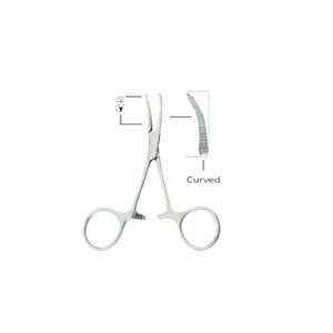 Micro-Mosquito Hemostatic Forceps Curved Fig. 2 1x2 – 10cm Stainless Steel Instrument for Precise Blood Vessel Clamping