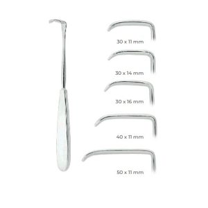 Langenbeck Retractor 21cm – Surgical Retractor Blade 50x11mm, Stainless Steel Instrument for Soft Tissue Retraction