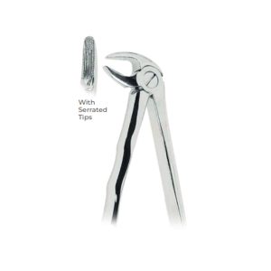 Extracting Forceps with Anatomically Shaped Handle Fig. 33 – Serrated Tips for Lower Roots – Precision Dental Extraction Tool