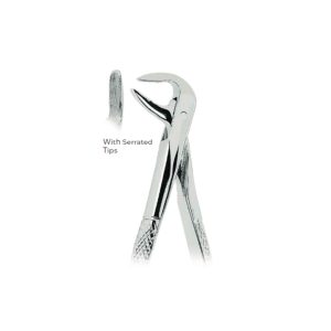 Extracting Forceps Fig. 74 – Serrated Tips for Lower Roots – Precision Dental Extraction Instrument