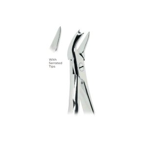 Extracting Forceps with Coderella Handle Fig. 90 – Serrated Tips for Upper Molars (Left) – Precision Dental Extraction Tool