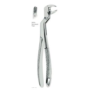 Routurier Extracting Forceps Fig. 22R – Serrated Tips for Lower Molars and Third Molars, Right – Precision Dental Extraction Instrument