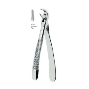 Extracting Forceps Fig. 74N – Serrated Tips for Lower Roots – Precision Dental Extraction Instrument