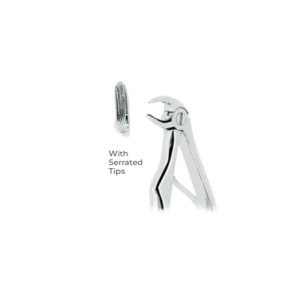 Extracting Forceps for Children Fig. 7 – Klein Pattern with Serrated Tips for Lower Roots – Precision Pediatric Dental Extraction Instrument