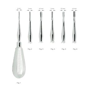 Bein Root Elevator Fig. 1 – 2mm Stainless Steel Dental Instrument with Ergonomic Handle for Precise Extractions