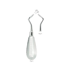 Flohr Root Elevator Fig. 2 – 3.5mm Stainless Steel Dental Instrument with Ergonomic Handle for Tooth Extractions