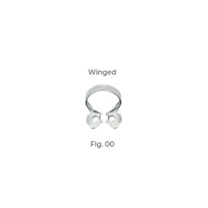 Dental Clamp Fig 00 – Winged Clamp for Premolars with Small, Elongated, or Narrow Collars, Ideal for Rubber Dam Isolation