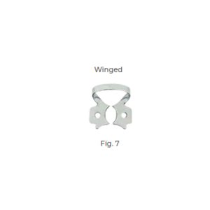 Dental Clamp Fig 7 – Winged Clamp for Square Lower Molars, Designed for Secure Rubber Dam Isolation in Dental Treatments