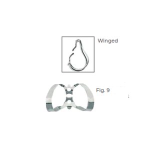 Labial Clamp Fig. 9 – Winged Anterior Rubber Dam Clamp for Secure Isolation During Dental Procedures