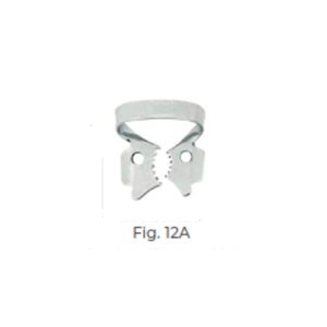 Dental Clamp Fig 12A – Edged Winged Clamp for Partially Broken Molars, Ensures Firm Rubber Dam Retraction in Restorative Work