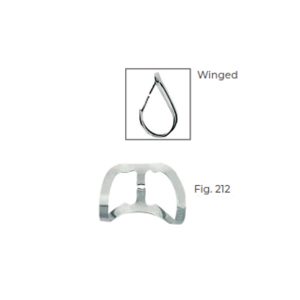 Dental Clamp Fig 212 – Winged Cervical Clamp for Anterior Teeth, Ideal for Rubber Dam Isolation in Restorative Procedures