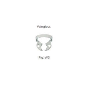 Dental Clamp Fig W3 – Wingless Clamp for Small Lower Molars, Designed for Stable Rubber Dam Isolation in Dental Procedures