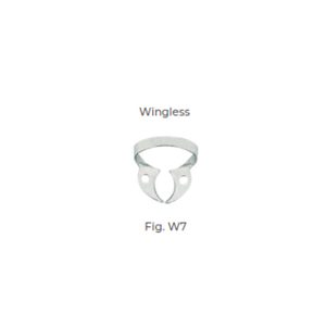 Dental Clamp Fig W7 – Wingless Clamp for Square Lower Molars, Ideal for Stable Rubber Dam Isolation in Dental Procedures