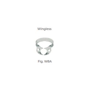 Dental Clamp Fig W8A – Wingless Clamp for Molar Roots, Ideal for Secure Rubber Dam Isolation in Endodontic Procedures