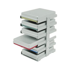 Midi Aluminium Instrument Tray Rack with 6 Compartments – 160x190x270mm – Lightweight Organizer for Dental, Surgical, or Medical Use