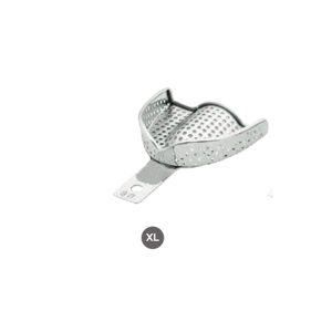 Reusable High Grip Solid S.S. Impression Dental Trays for Upper Arch Extra Large Sized (XL), U6, 73x62mm for secure dental mold capture