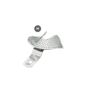 Professional Perforated S.S. impression trays with retention rim Medium Sized (M) for accurate impressions of larger jaws, L67