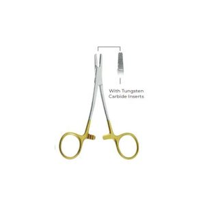 Derf Needle Holders 12cm – Tungsten Carbide Inserts, Surgical Instrument with Serrated Jaws for Precise Suturing Control