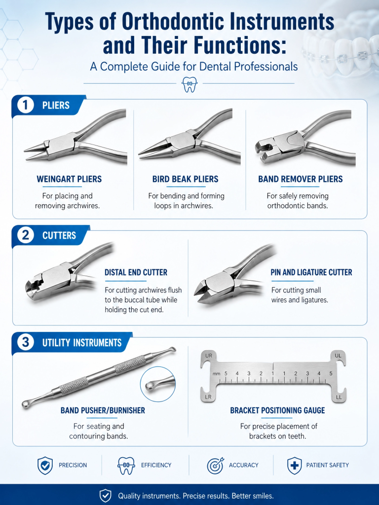Types of Orthodontic Instruments and Their Functions