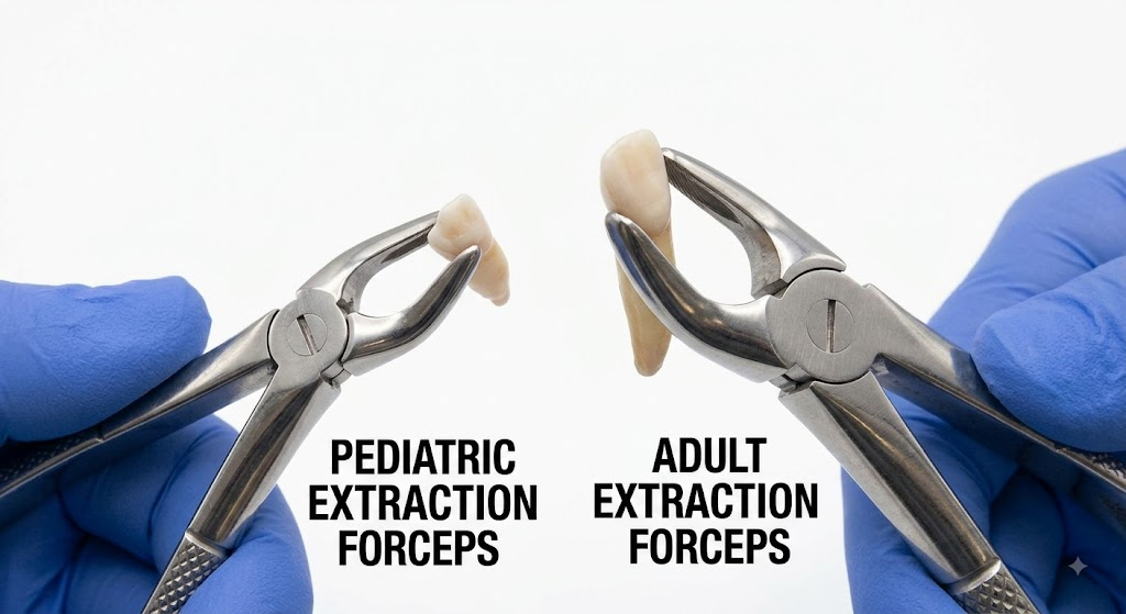 Pediatric vs adult extraction forceps