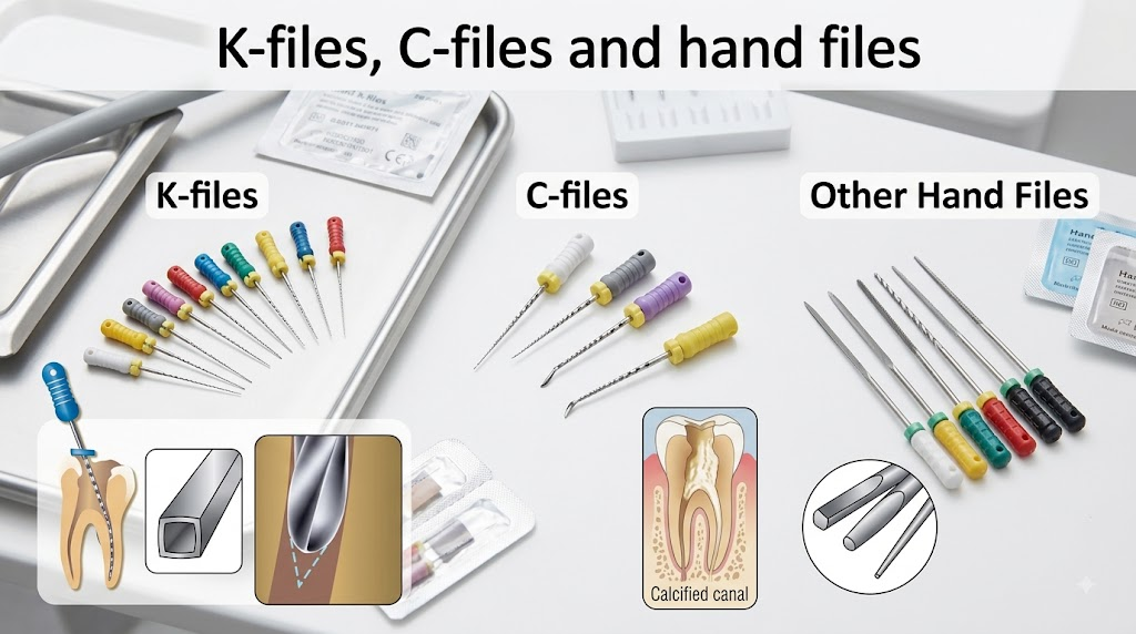 K-files C-files and hand endodontic files