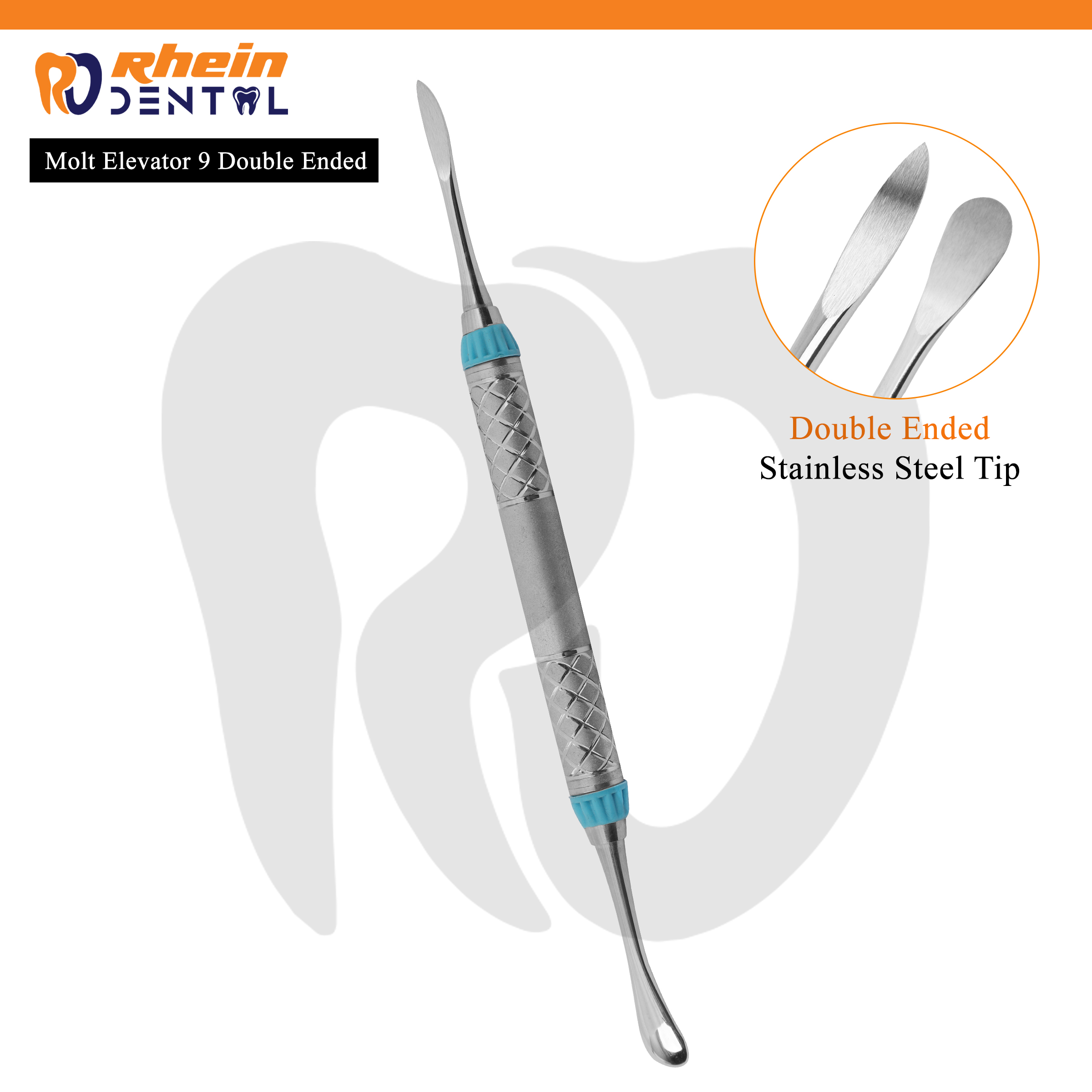 Molt Elevator 9 Double Ended Dental Elevator – Ergonomic, Durable, Sterile Instrument for Safe Tooth Extraction