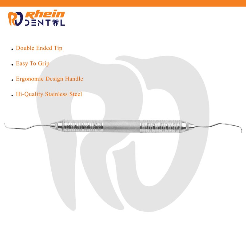 Probe tip geometry comparing ball-end vs sharp-tip, shank angulation, calibration and handle balance
