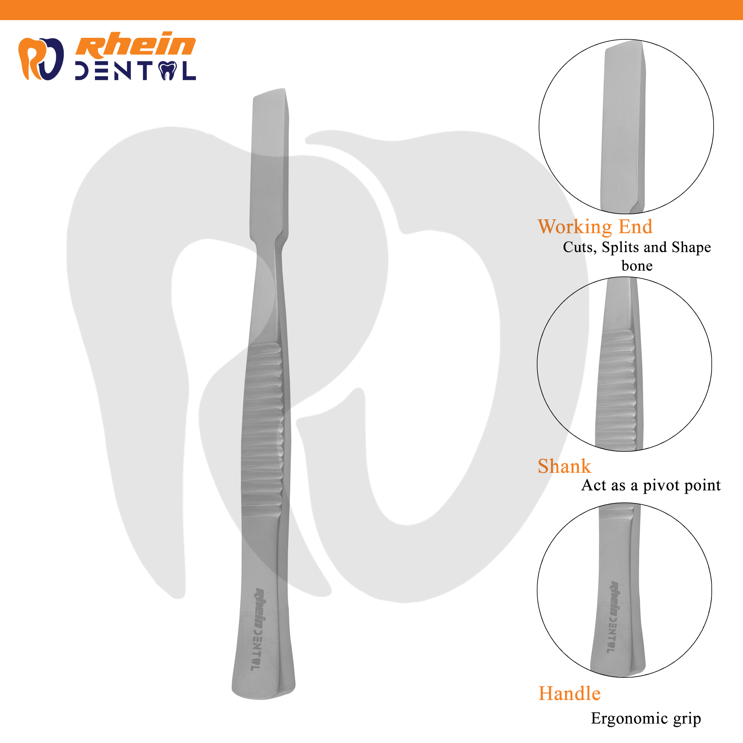 Osteotome 8 mm – Stainless Steel Bone Cutting Instrument for Maxillofacial Surgery