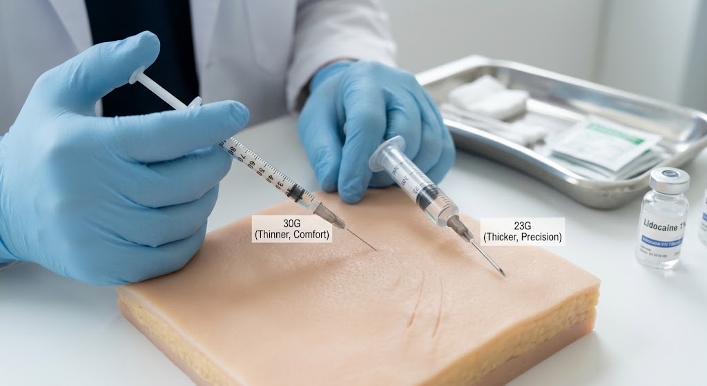 Needle gauge selection for local anesthesia balances patient comfort, injection precision, and reliable anesthetic delivery during dental procedures. Select 75 more words to run Humanizer.