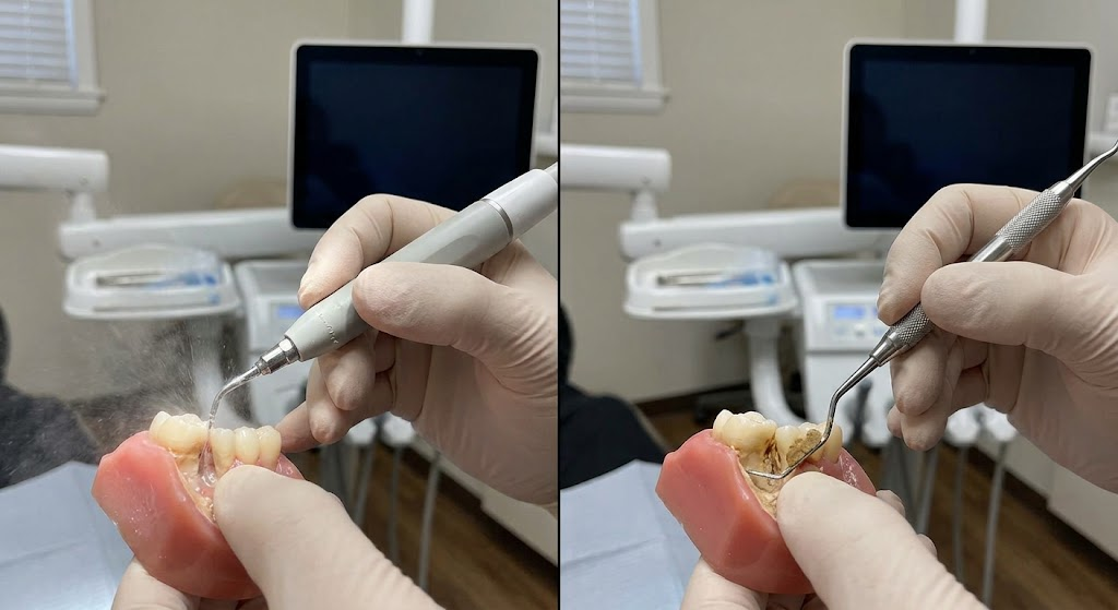 Ultrasonic scaler tips vs. hand instruments—power isn't always best. Manual curettes still excel in fine subgingival detection, delicate root surfaces, and precise tactile control where powered devices fall short.