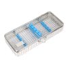 Dental Sterilization Cassette 5Pcs – open view with silicone holders and click-on lock