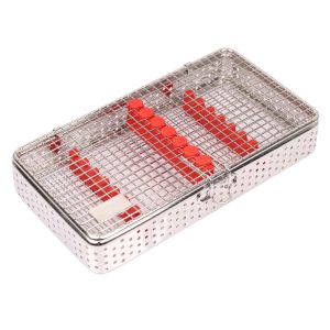 Slim Dental Sterilization Cassette 7Pcs – wire mesh body with silicone holders