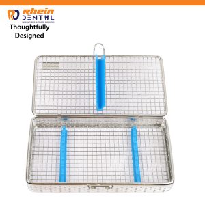 Dental Sterilization Cassette 7Pcs – close-up of click-on locking mechanism
