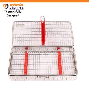Slim Dental Sterilization Cassette 7Pcs side profile showing wire-loop clasp