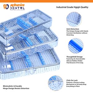 Dental Sterilization Cassette 7Pcs – loaded and ready for sterilization
