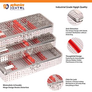 Slim Dental Sterilization Cassette 7Pcs – loaded and ready for sterilization