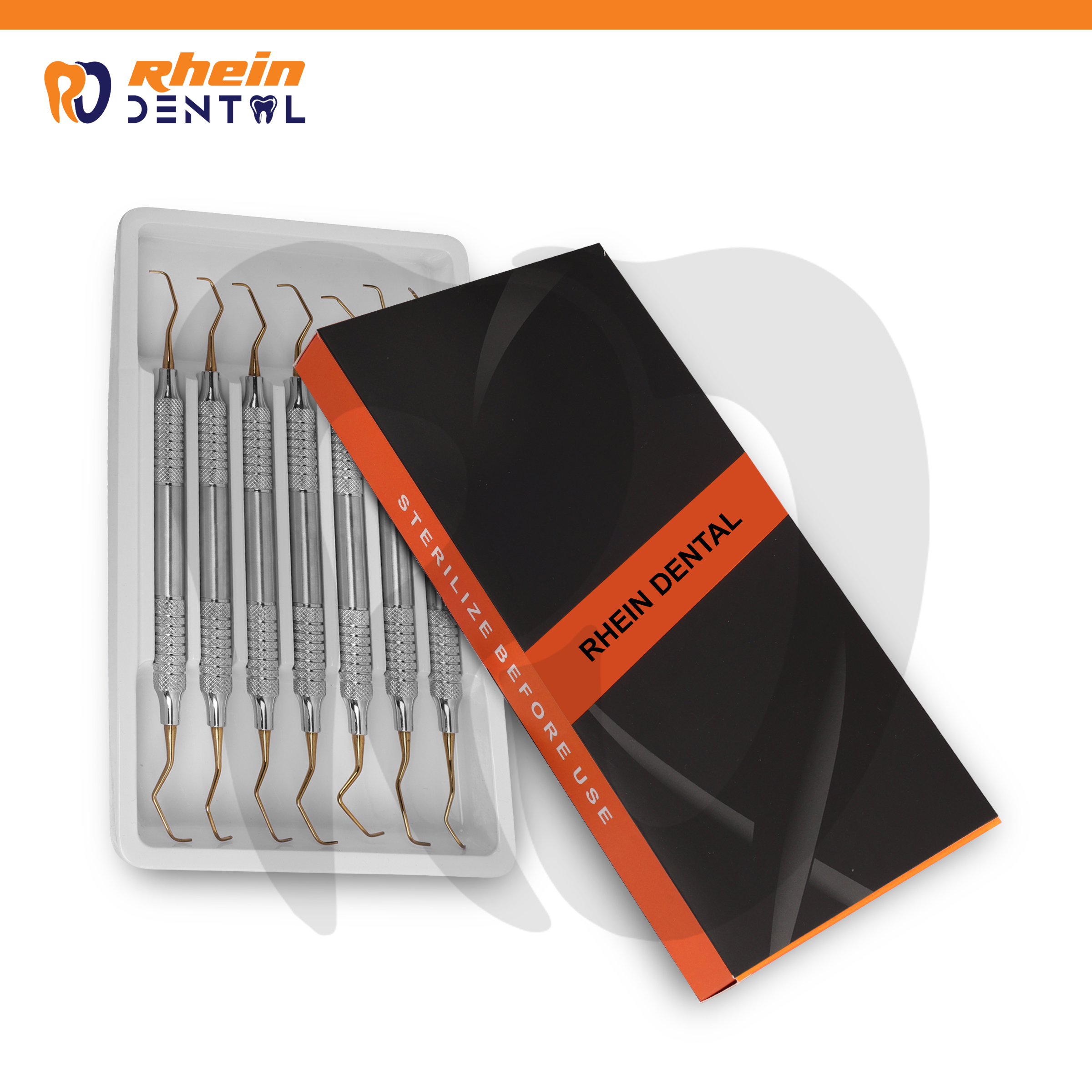 Gracey Curette Set -All seven double-ended curettes, patterns 1/2 to 13/14