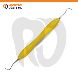 Younger Good Scalers yellow handle close-up showing curved blades on both working ends
