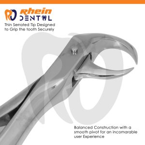 Extracting Forceps close-up of serrated tip grip detail
